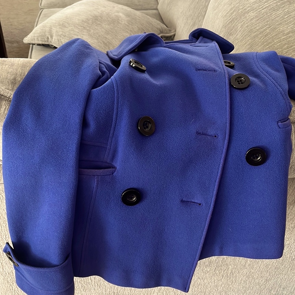 Winter coat with a pop of color